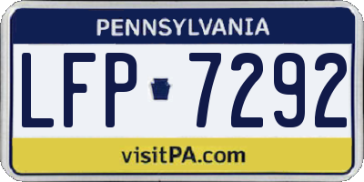PA license plate LFP7292
