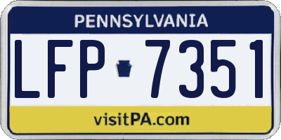 PA license plate LFP7351