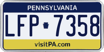 PA license plate LFP7358
