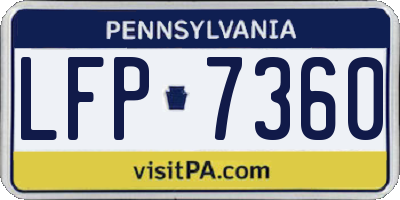 PA license plate LFP7360