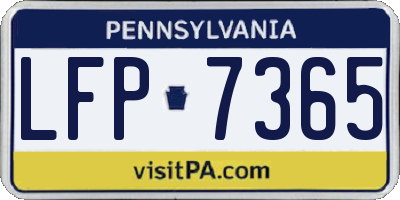 PA license plate LFP7365