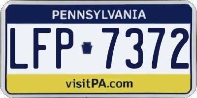 PA license plate LFP7372
