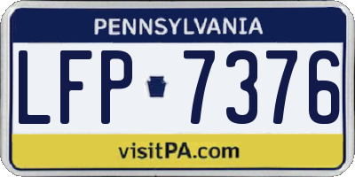 PA license plate LFP7376