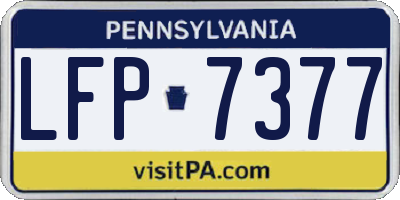 PA license plate LFP7377
