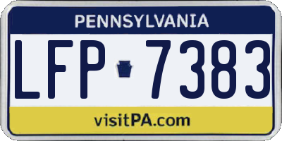 PA license plate LFP7383
