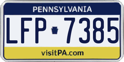 PA license plate LFP7385