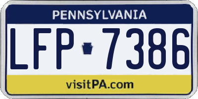 PA license plate LFP7386