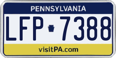 PA license plate LFP7388