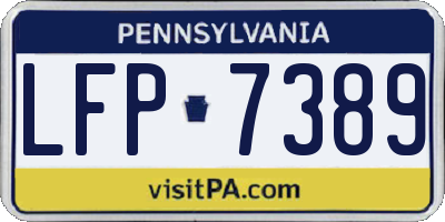 PA license plate LFP7389