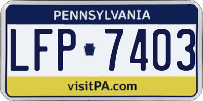 PA license plate LFP7403