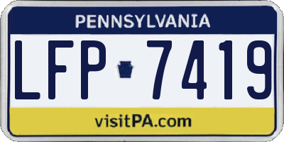 PA license plate LFP7419