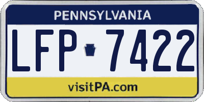 PA license plate LFP7422