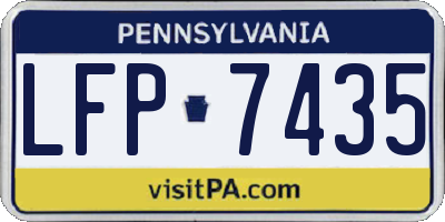 PA license plate LFP7435