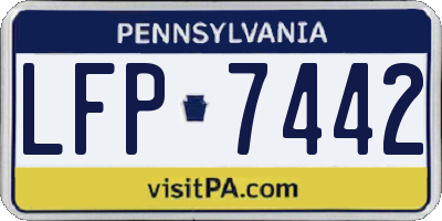 PA license plate LFP7442