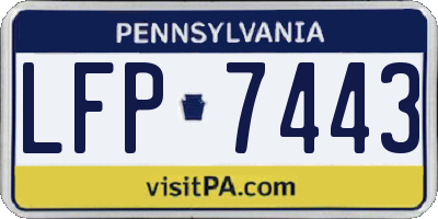 PA license plate LFP7443