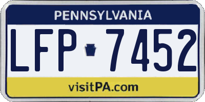 PA license plate LFP7452