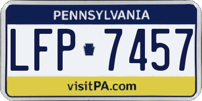 PA license plate LFP7457