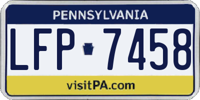 PA license plate LFP7458