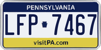 PA license plate LFP7467