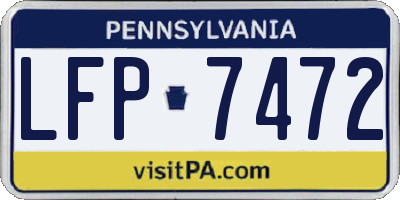 PA license plate LFP7472