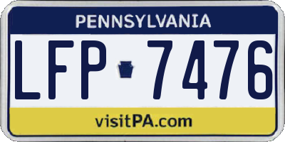 PA license plate LFP7476