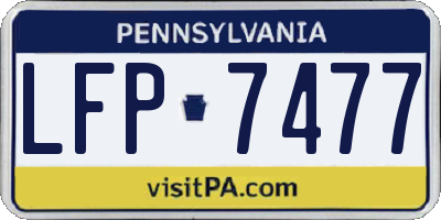 PA license plate LFP7477