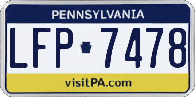 PA license plate LFP7478