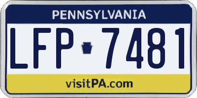 PA license plate LFP7481