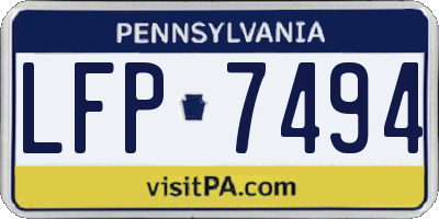 PA license plate LFP7494