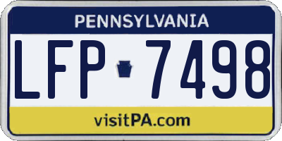 PA license plate LFP7498