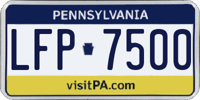 PA license plate LFP7500