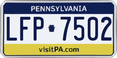 PA license plate LFP7502