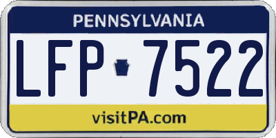 PA license plate LFP7522