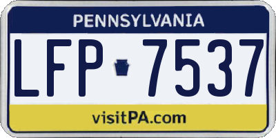 PA license plate LFP7537
