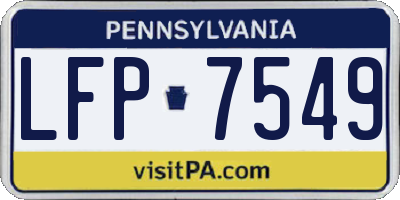 PA license plate LFP7549