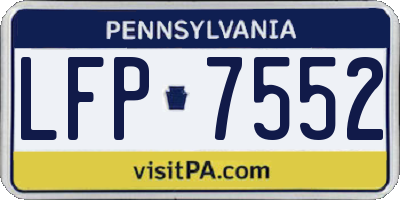 PA license plate LFP7552