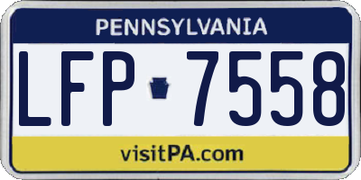 PA license plate LFP7558