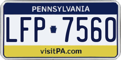 PA license plate LFP7560