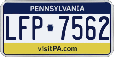 PA license plate LFP7562