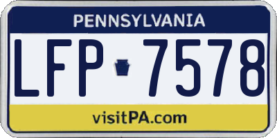 PA license plate LFP7578