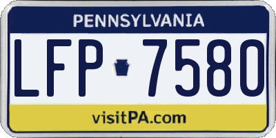 PA license plate LFP7580