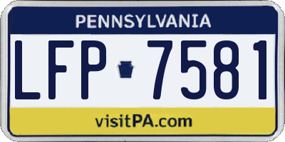 PA license plate LFP7581