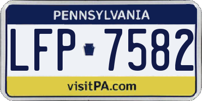 PA license plate LFP7582