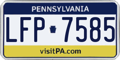 PA license plate LFP7585