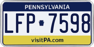 PA license plate LFP7598