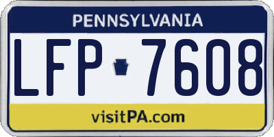 PA license plate LFP7608