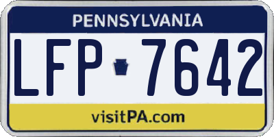 PA license plate LFP7642