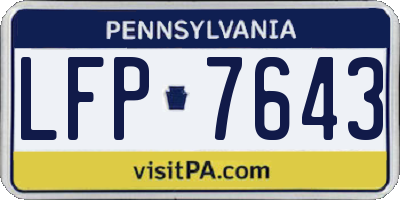PA license plate LFP7643