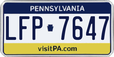 PA license plate LFP7647