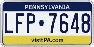 PA license plate LFP7648